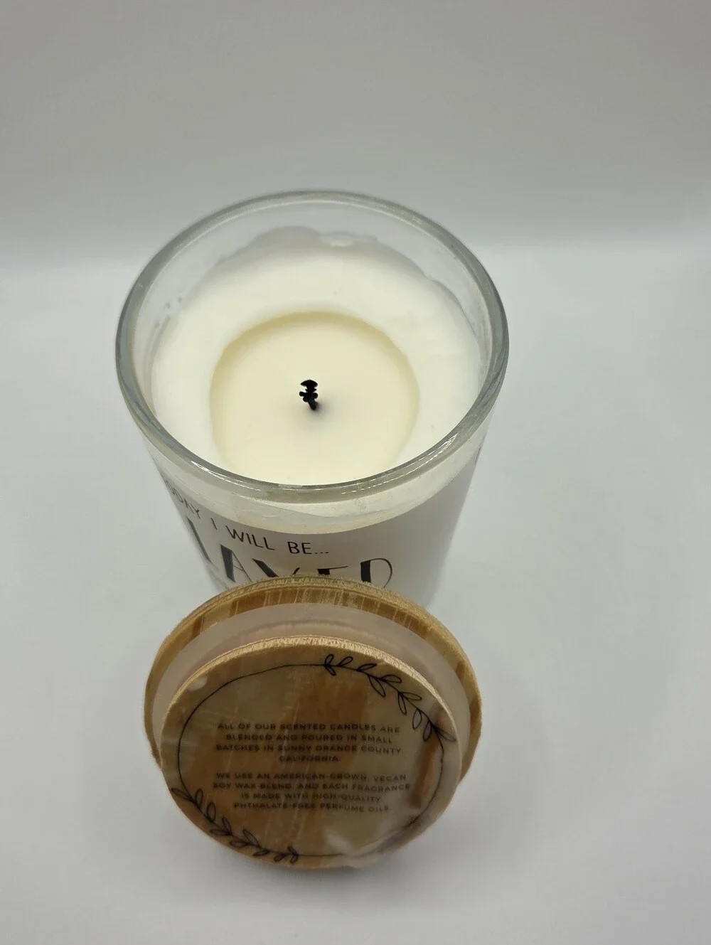 Leoben Co Relaxed Lavender Sandalwood Soy Wax Blend Candle Wood Lid 9oz